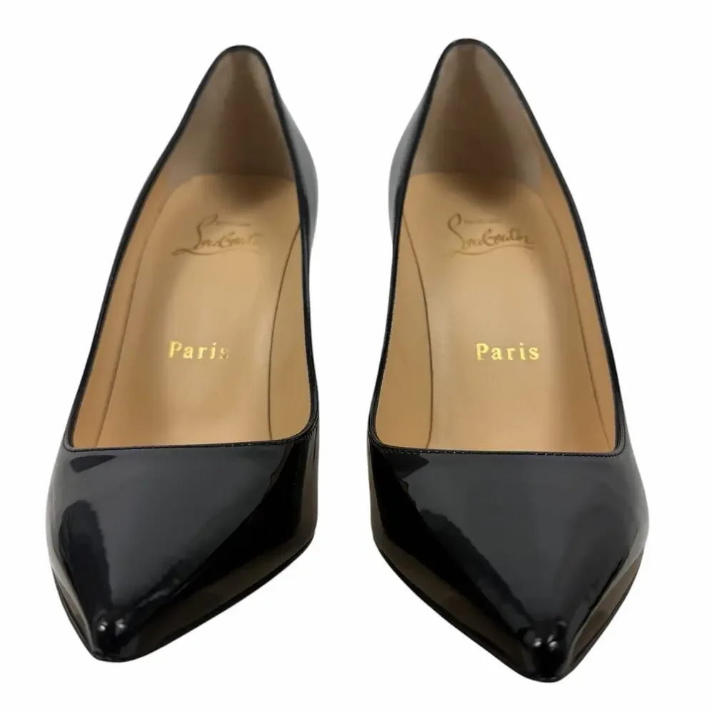Christian Louboutin Kate 100 Patent Leather Pointed Toe Pump Black  Size 36